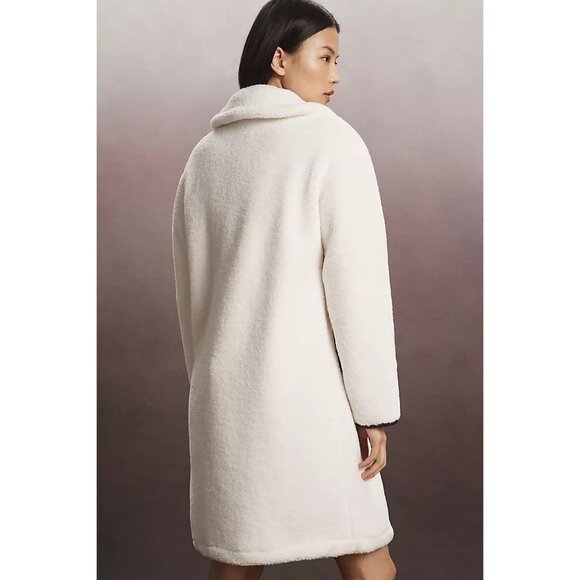Anthropologie NVLT Berber Cream Sherpa Collared Toggle Coat size XL - Picture 2 of 10